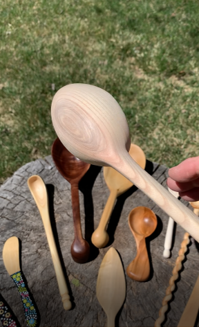 sanded spoon. Ready for oiling